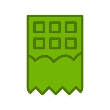 Çikolata ikonu vektörü. İnce çizgi işareti. İzole edilmiş kontür sembolü gösterimi 