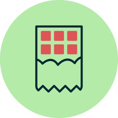 Çikolata ikonu vektörü. İnce çizgi işareti. İzole edilmiş kontür sembolü gösterimi 