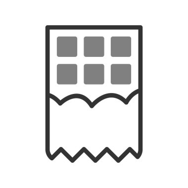 Çikolata ikonu vektörü. İnce çizgi işareti. İzole edilmiş kontür sembolü gösterimi 