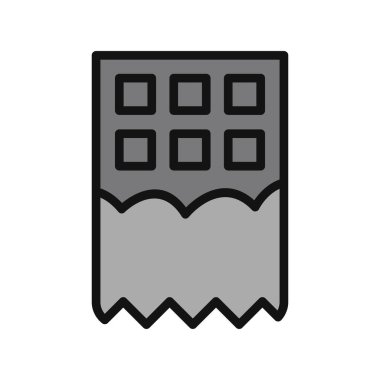 Çikolata ikonu vektörü. İnce çizgi işareti. İzole edilmiş kontür sembolü gösterimi 