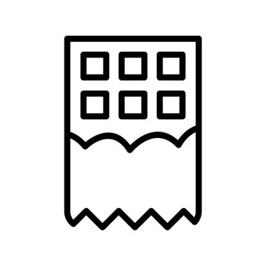 Çikolata ikonu vektörü. İnce çizgi işareti. İzole edilmiş kontür sembolü gösterimi 