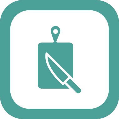 Kesme tahtası simgesi, vektör illüstrasyonu