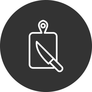 Kesme tahtası simgesi, vektör illüstrasyonu