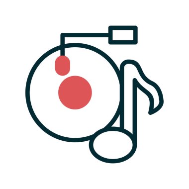 müzik Vinili simge vektör çizimi