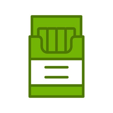 Sigara kutusu simgesi, vektör illüstrasyonu