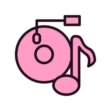 müzik Vinili simge vektör çizimi