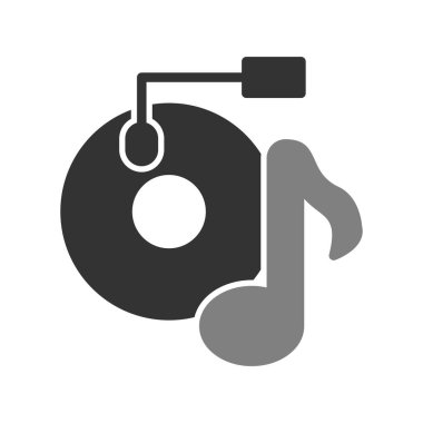 Vinil vektör ince çizgi simgesi