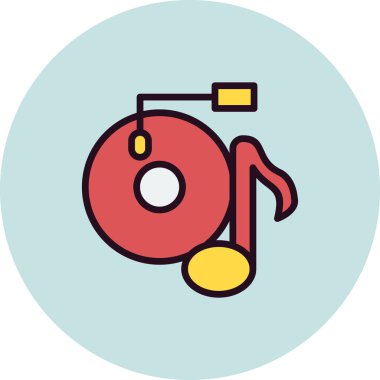 müzik Vinili simge vektör çizimi