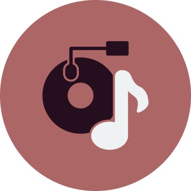 Vinil vektör ince çizgi simgesi