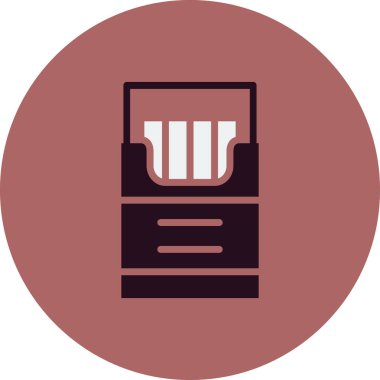 Sigara kutusu simgesi, vektör illüstrasyonu