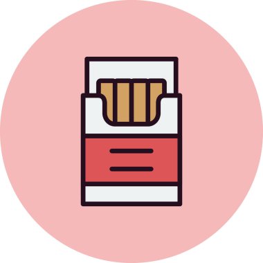 Sigara kutusu simgesi, vektör illüstrasyonu