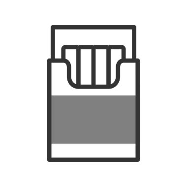 Sigara kutusu simgesi, vektör illüstrasyonu