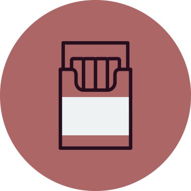 Sigara kutusu simgesi, vektör illüstrasyonu