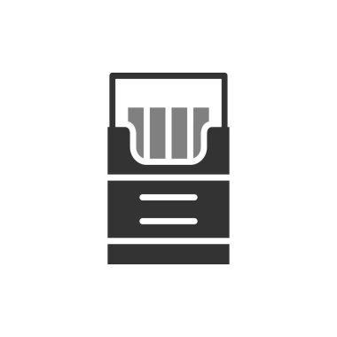 Sigara kutusu simgesi, vektör illüstrasyonu