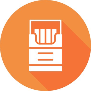 Sigara kutusu simgesi, vektör illüstrasyonu