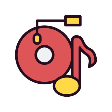 Vinil vektör ince çizgi simgesi