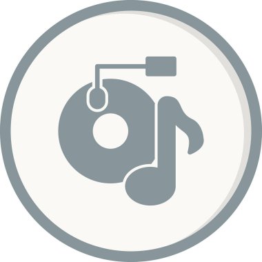 müzik Vinili simge vektör çizimi