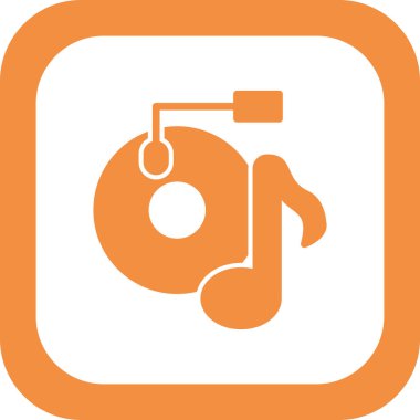 Vinil vektör ince çizgi simgesi