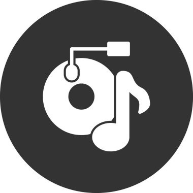 vektör müzik ikonu illüstrasyonu. Vinil 