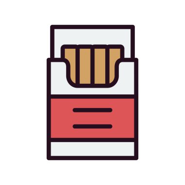 Sigara kutusu simgesi, vektör illüstrasyonu