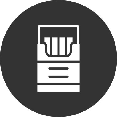 Sigara kutusu simgesi, vektör illüstrasyonu