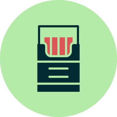 Sigara kutusu simgesi, vektör illüstrasyonu