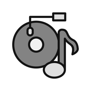 Vinil vektör ince çizgi simgesi