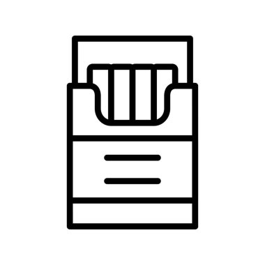 Sigara kutusu simgesi, vektör illüstrasyonu