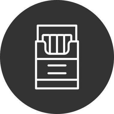 Sigara kutusu simgesi, vektör illüstrasyonu
