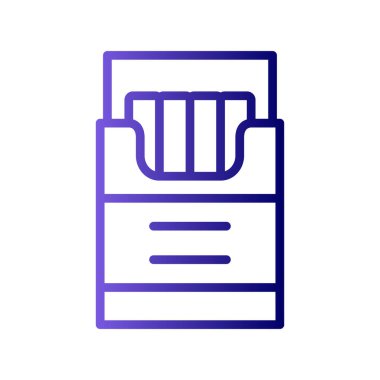 Sigara kutusu simgesi, vektör illüstrasyonu