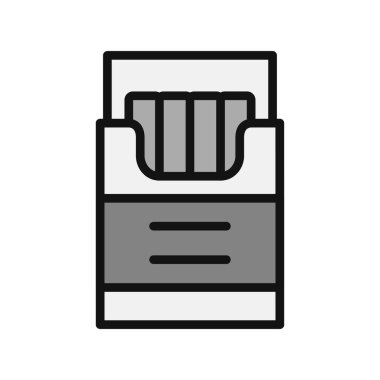 Sigara kutusu simgesi, vektör illüstrasyonu