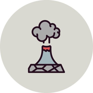  Volkan simgesi vektör illüstrasyon grafik tasarımı