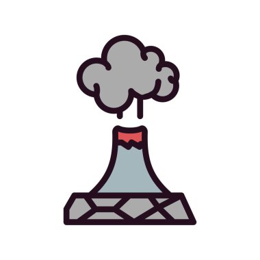  Volkan simgesi vektör illüstrasyon grafik tasarımı