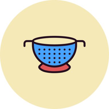 Colander web simgesi, vektör illüstrasyonu