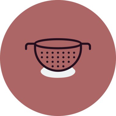 Colander web simgesi, vektör illüstrasyonu