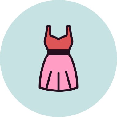 kadın elbise web simgesi vektör illüstrasyonu