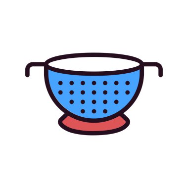 Colander web simgesi, vektör illüstrasyonu