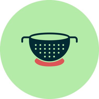 Colander web simgesi, vektör illüstrasyonu