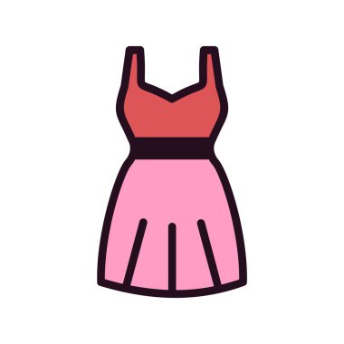 kadın elbise web simgesi vektör illüstrasyonu