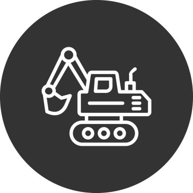 ekskavatör vektör simgesi modern satır biçimi