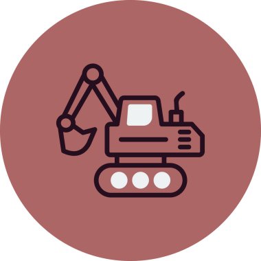 ekskavatör vektör simgesi modern satır biçimi