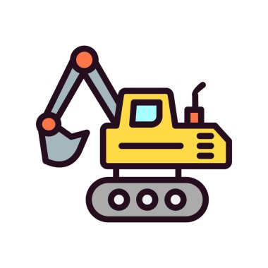 ekskavatör vektör simgesi modern satır biçimi