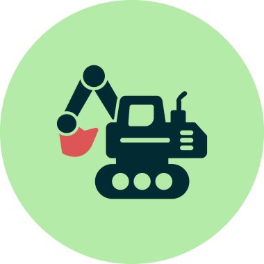 ekskavatör vektör simgesi modern satır biçimi