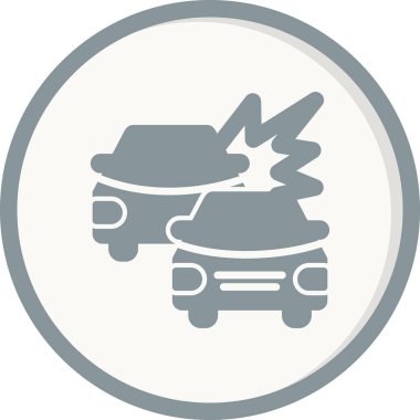 Kaza Araba simgesi, vektör illüstrasyonu