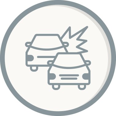 Kaza Araba simgesi, vektör illüstrasyonu