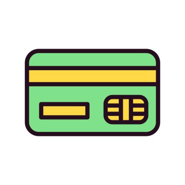 Kredi kartı simgesi, vektör illüstrasyonu