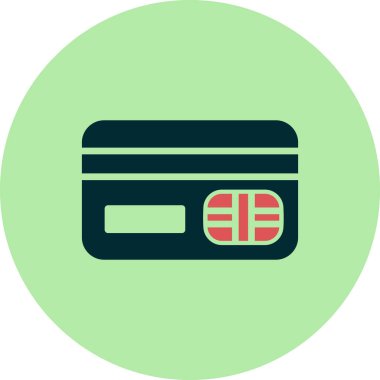 Kredi kartı simgesi, vektör illüstrasyonu