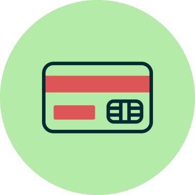 Kredi kartı simgesi, vektör illüstrasyonu