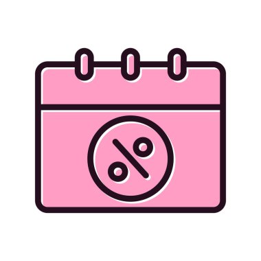 Takvim simgesi, basit biçimdeki eşsiz vektör illüstrasyon simgesi