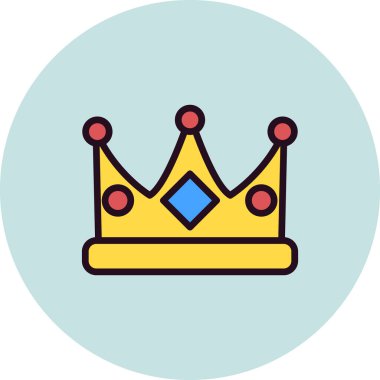 taç simgesi tasarımı, oyun kültürü sembolü ve premium vektörü